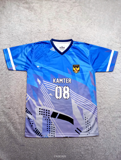 Jersey Kamter 08: Biru-Ungu dengan Lambang Garuda - Jersey Custom PROKAOS