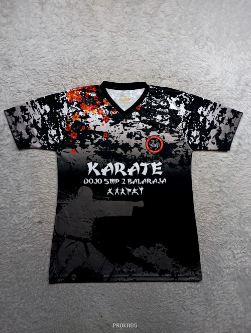 Jersey Karate Dojo SMP 2 Balaraja: Hitam-Abstrak - Jersey Custom PROKAOS