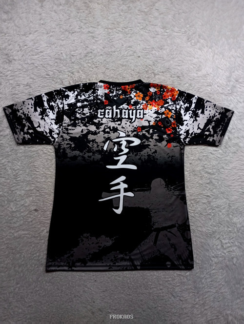 Jersey Karate Dojo SMP 2 Balaraja: Hitam-Abstrak - Gambar 2