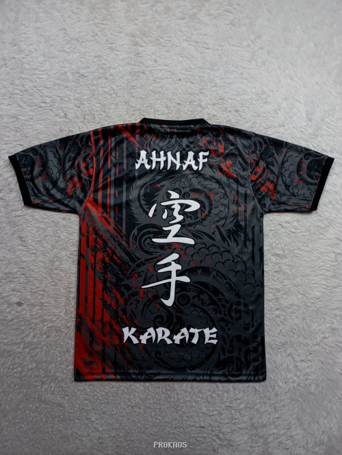 Jersey Karate: Kombinasi Abu-abu, Merah, dan Motif Naga - Gambar 2