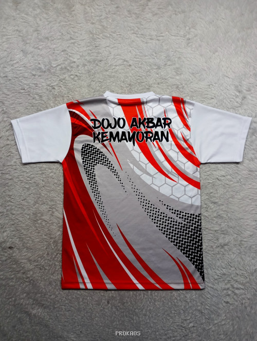 Jersey Karate Putih Abu Merah dengan Desain Dinamis - Gambar 2