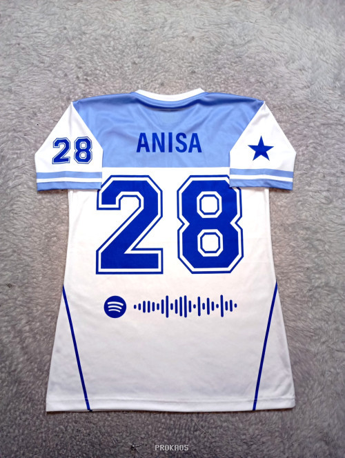 Jersey Kelas Eight Grade B : Putih, Biru Muda - Gambar 2