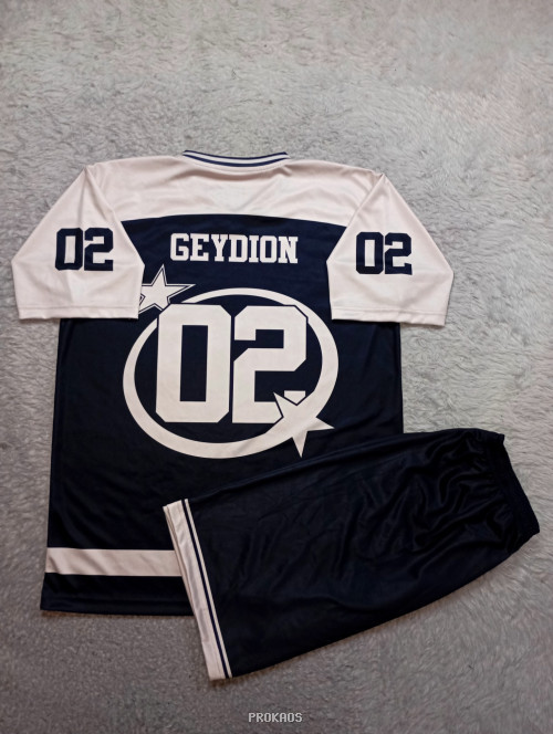 Jersey Kelas Nine Bee : Biru Tua, Krem - Gambar 2