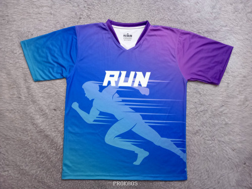 Jersey Lari Lengan Pendek dan Panjang Gradasi Biru Ungu - Jersey Custom PROKAOS