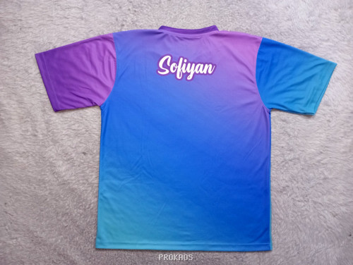 Jersey Lari Lengan Pendek dan Panjang Gradasi Biru Ungu - Gambar 2