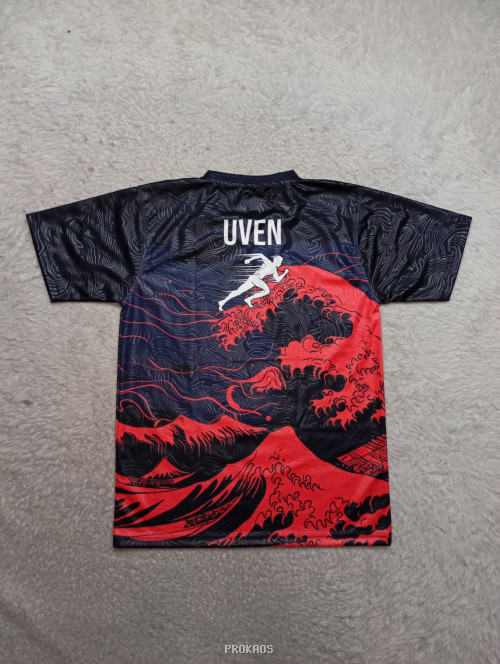 Jersey Lari 'Run For Your Life' Bergaya Gelombang Laut - Gambar 2