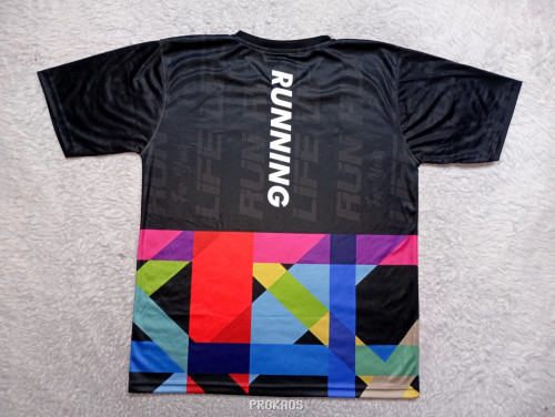 Jersey Lari Run For Your LIFE : Hitam, Warna Warni - Gambar 2