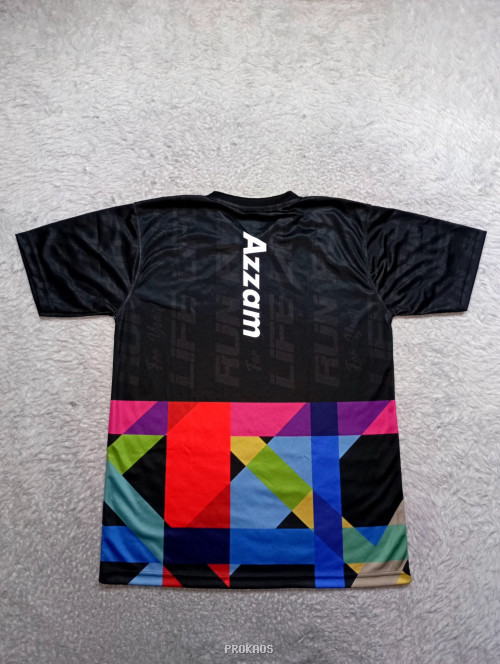 Jersey Lari Run For Your LIFE : Hitam, Warna Warni - Gambar 4