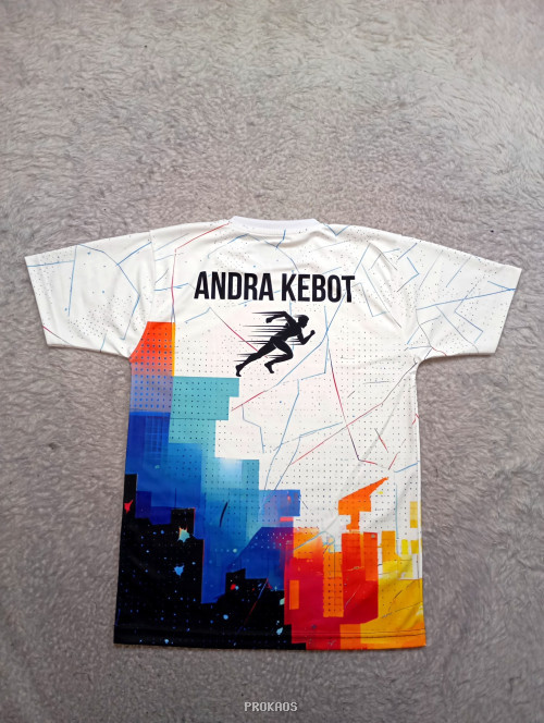 Jersey Lari RUN For Your LIFE : Putih, Merah, Kuning, Biru, Hitam - Gambar 2