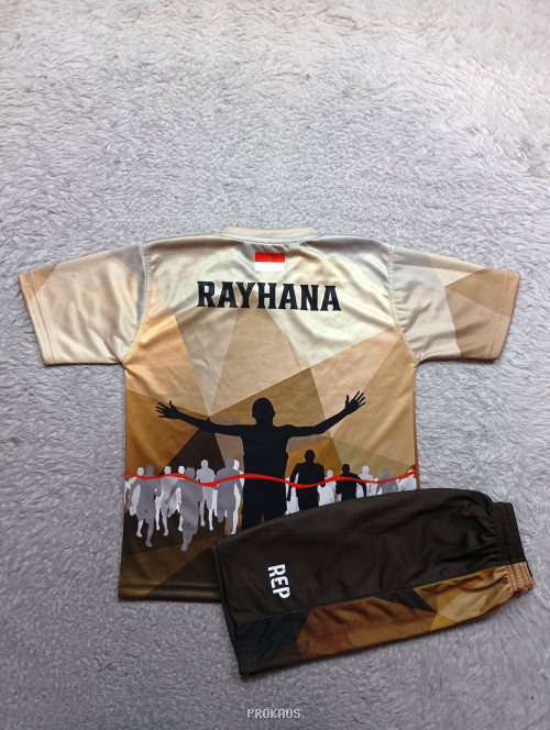 Jersey Lari Runner : Cokelat, Krem - Gambar 2