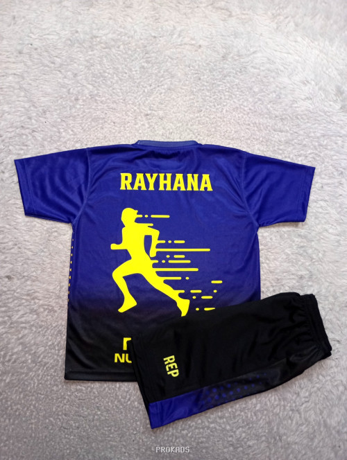 Jersey Lari Running : Biru, Kuning, Hitam - Gambar 2