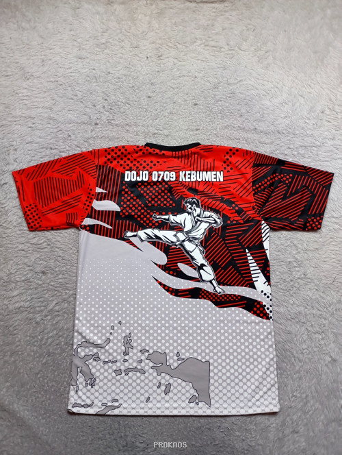 Jersey Merah-Abu dengan Desain Geometris dan Peta Indonesia - Gambar 2