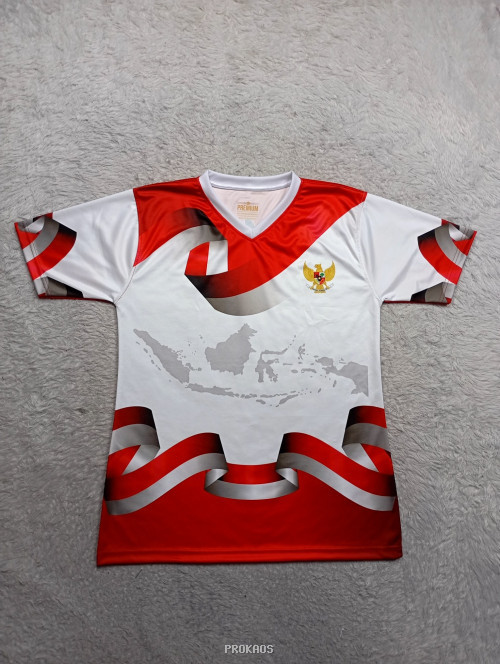 Jersey Merah Putih: Desain Peta Indonesia & Burung Garuda - Jersey Custom PROKAOS