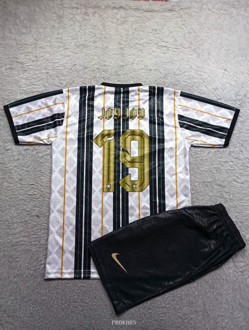 Jersey Sepak Bola Motif Garis Geometris : Putih, Hitam - Gambar 2