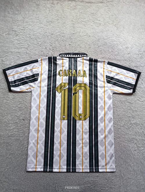 Jersey Sepak Bola Motif Garis Geometris : Putih, Hitam - Gambar 4