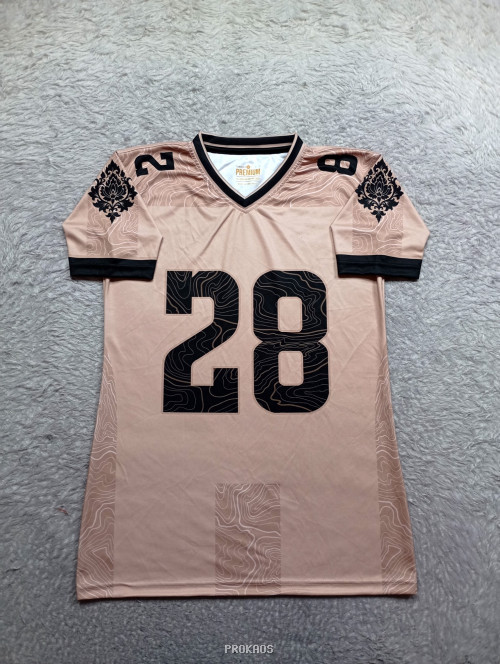Jersey Olahraga Nomor 28 : Cokelat Muda, Hitam - Jersey Custom PROKAOS