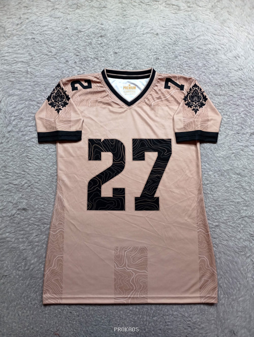Jersey Olahraga Nomor 28 : Cokelat Muda, Hitam - Gambar 3