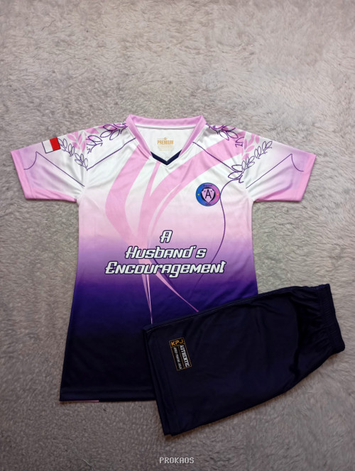 Jersey Olahraga: Pink Ungu 'Husband's Encouragement' - Jersey Custom PROKAOS