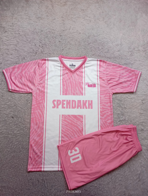 Jersey Olahraga SPENDAKH Motif Zebra : Pink Putih - Jersey Custom PROKAOS