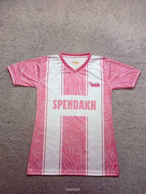 Jersey Olahraga SPENDAKH Motif Zebra : Pink Putih - Gambar 3