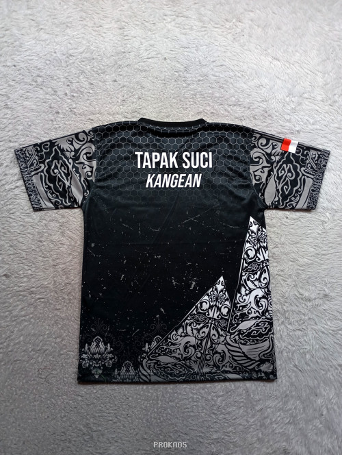 Jersey Pencak Silat Hitam dengan Motif Batik dan Peta Indonesia - Gambar 2
