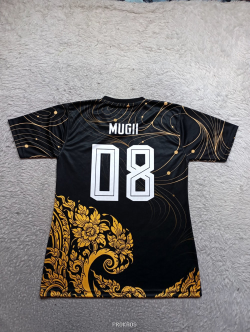 Jersey Pencak Silat Indonesia: Hitam dengan Motif Emas Elegan - Gambar 2