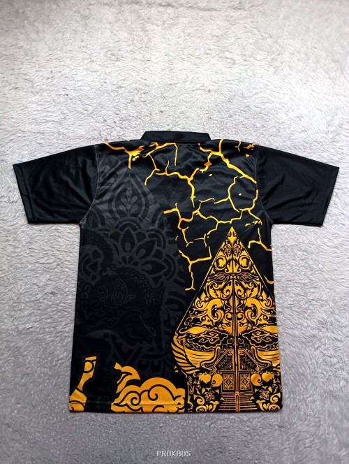 Jersey Pencak Silat Indonesia Motif Wayang : Hitam, Abu, Gold - Gambar 2