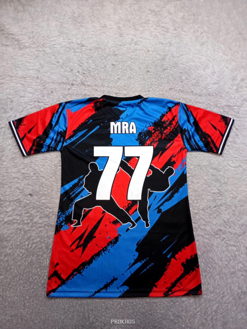 Jersey Pencak Silat: Merah-Biru-Hitam dengan Motif & Ilustrasi - Gambar 2