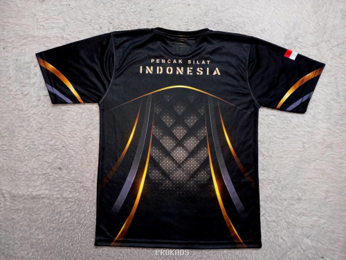 Jersey Pencak Silat Motif Emas : Hitam, Gold - Gambar 2