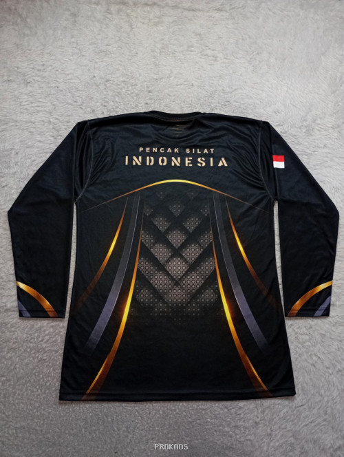 Jersey Pencak Silat Motif Emas : Hitam, Gold - Gambar 4