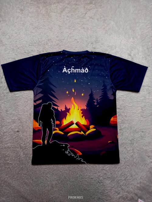 Jersey Pendaki dengan Api Unggun: Petualangan Malam - Gambar 2