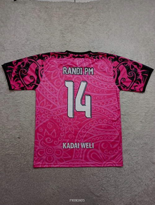 Jersey Voli Pink SUNGAITUNU dengan Motif Tribal dan Logo - Gambar 2