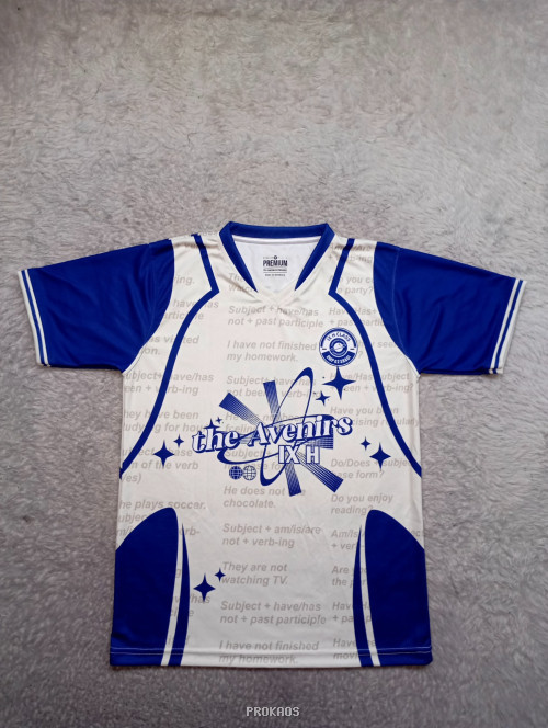 Jersey Putih-Biru 'The Avenirs IXH' dengan Desain Edukatif - Jersey Custom PROKAOS