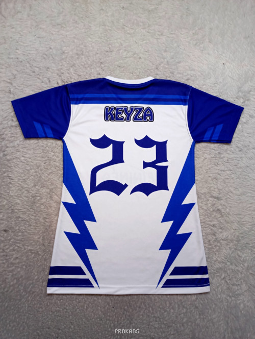 Jersey Putih-Biru 'Veininea' dengan Desain Petir - Gambar 2