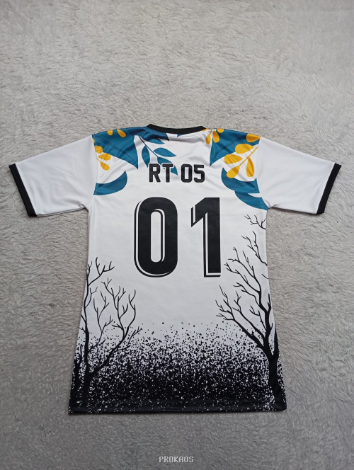 Jersey Putih Desain Alam & Lambang Garuda Indonesia - Gambar 2