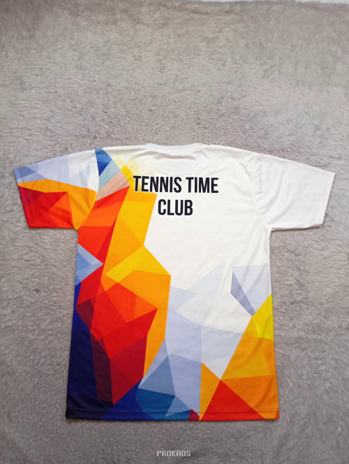Jersey Putih Desain Geometris Colorful - Gambar 2