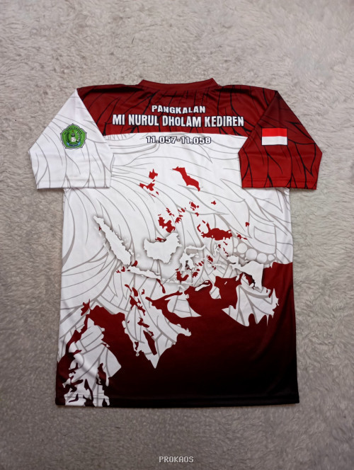 Jersey Putih Merah dengan Desain Elang dan Logo Pramuka - Gambar 2