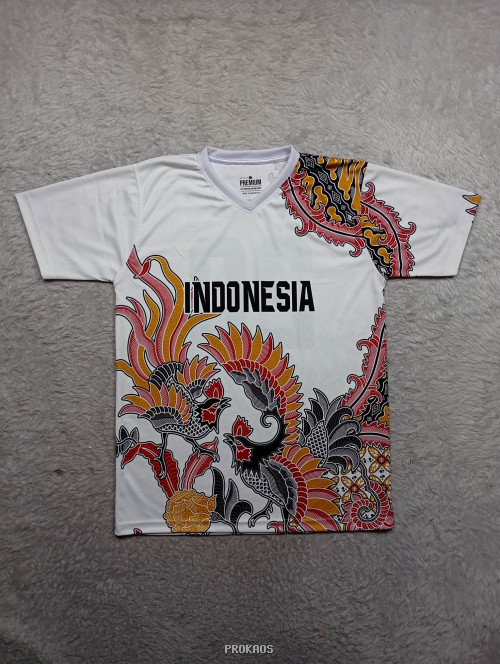 Jersey Putih Motif Batik: Indonesia - Jersey Custom PROKAOS