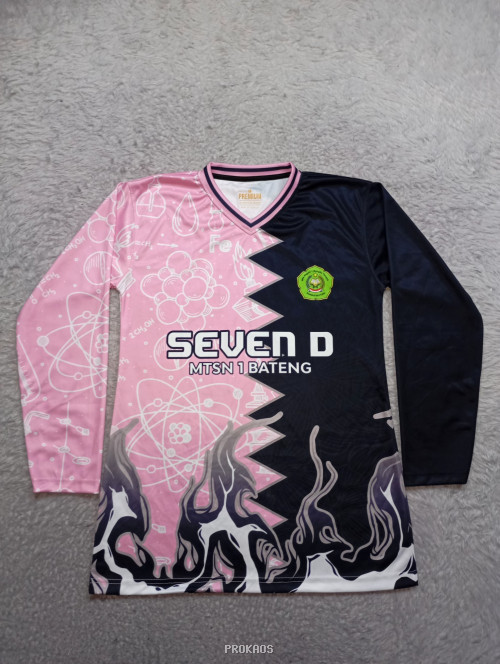 Jersey Sekolah SEVEN D : Pink, Hitam - Jersey Custom PROKAOS