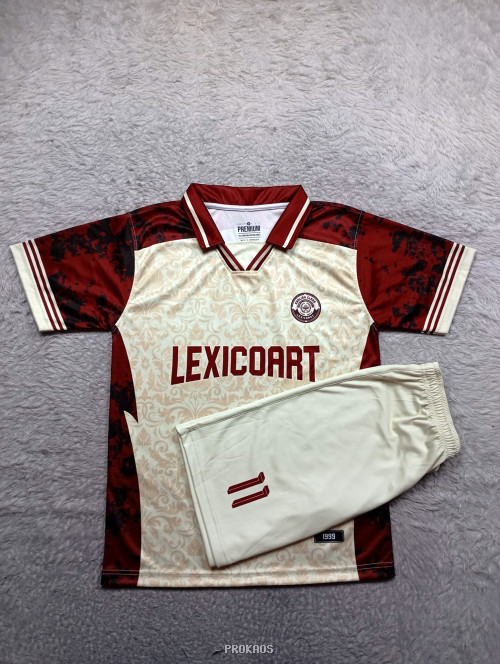 Jersey Sepak Bola LEXICOART : Krem, Merah Marun - Jersey Custom PROKAOS