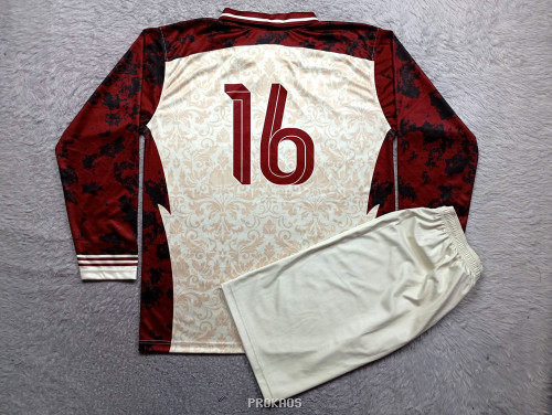 Jersey Sepak Bola LEXICOART : Krem, Merah Marun - Gambar 4