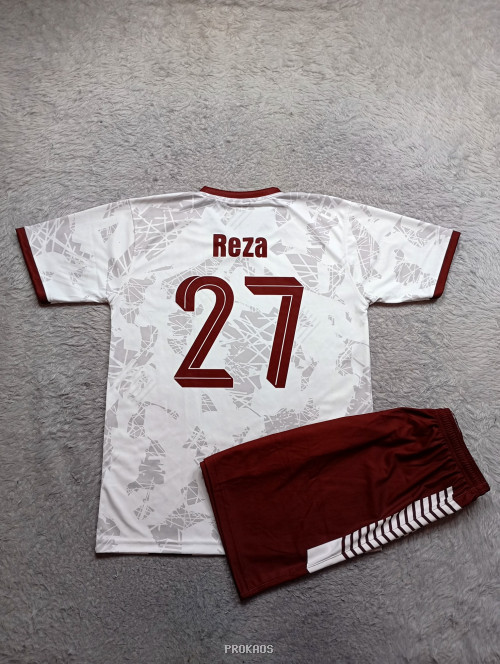 Jersey Sepak Bola MEZANU : Putih, Merah Maroon - Gambar 4
