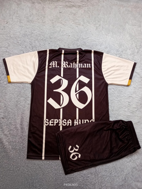 Jersey Sepak Bola Scientific Explorers : Coklat, Krem, Gold - Gambar 2