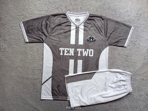 Jersey Sepak Bola TEN TWO : Abu-abu, Putih - Jersey Custom PROKAOS