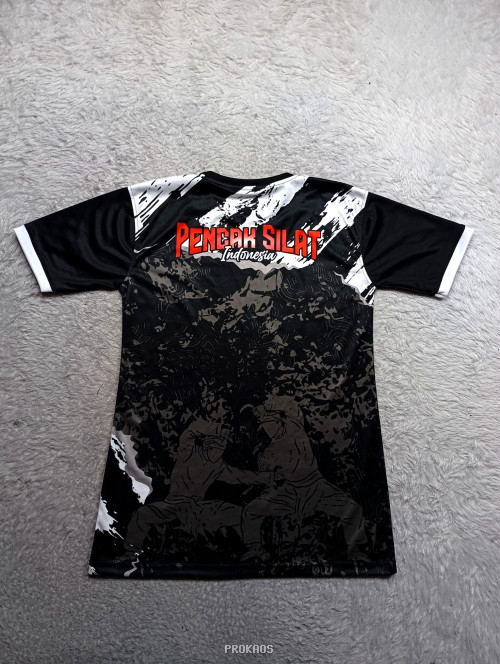 Jersey Silat Hitam dengan Desain Abstrak dan Logo - Gambar 2
