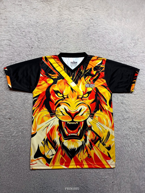 Jersey Singa Garang: Desain Api & Warna Kontras - Jersey Custom PROKAOS