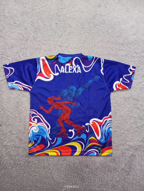 Jersey Skate Indonesia Biru dengan Desain Dinamis - Gambar 2