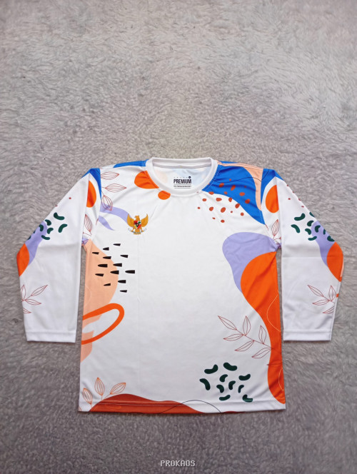 Jersey Sport : Putih, Orange, Biru - Gambar 3