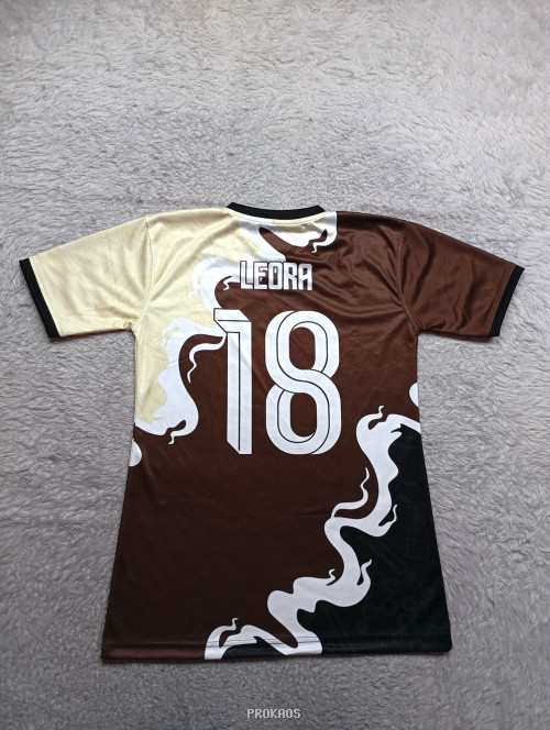 Jersey Spotify Cokelat-Krem dengan Motif Abstrak & Bendera - Gambar 2