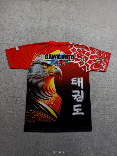 Jersey Taekwondo Merah: Elang Gagah & Desain Mandala - Gambar 2